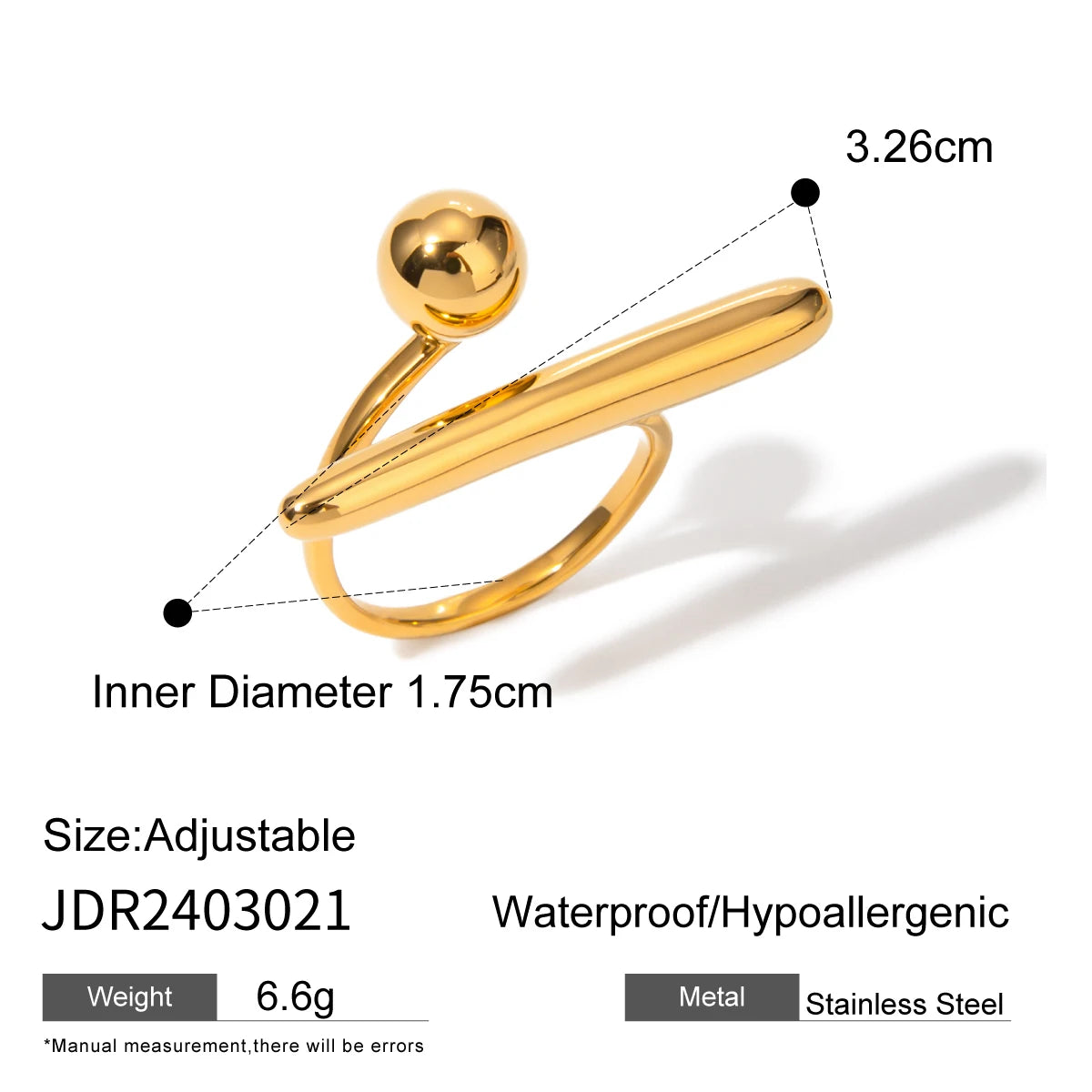 Kika Fashion 2025 Stainless Steel Metal Casting Minimalist Ring Water Resistant
