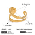 Ribbed Double Layered Hollow Bracelet Adjustable Bangle