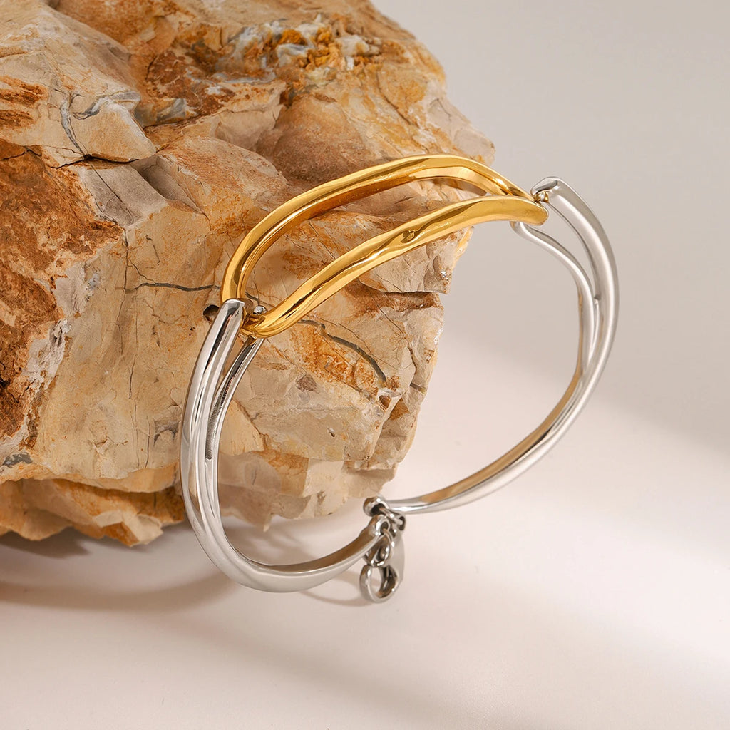 KIKA Fashion Personalized Two Tone Bracelet