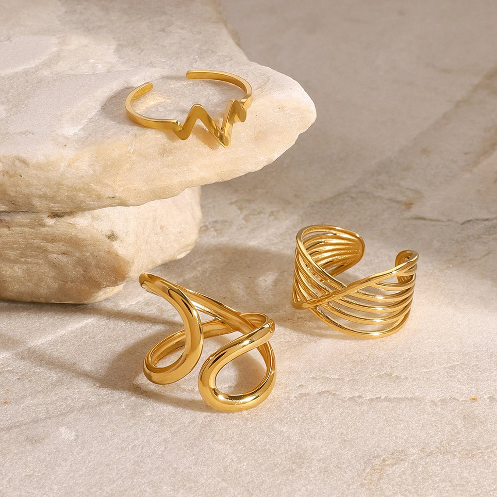 Fashion Texture Irregular Ring Stackable
