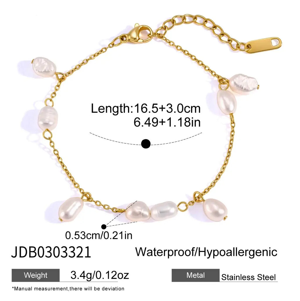 Kika Delicate White Round Zircon Infinite Symbol Mama Mother'S Day Double-Layer Bracelet With Freshwater Pearls