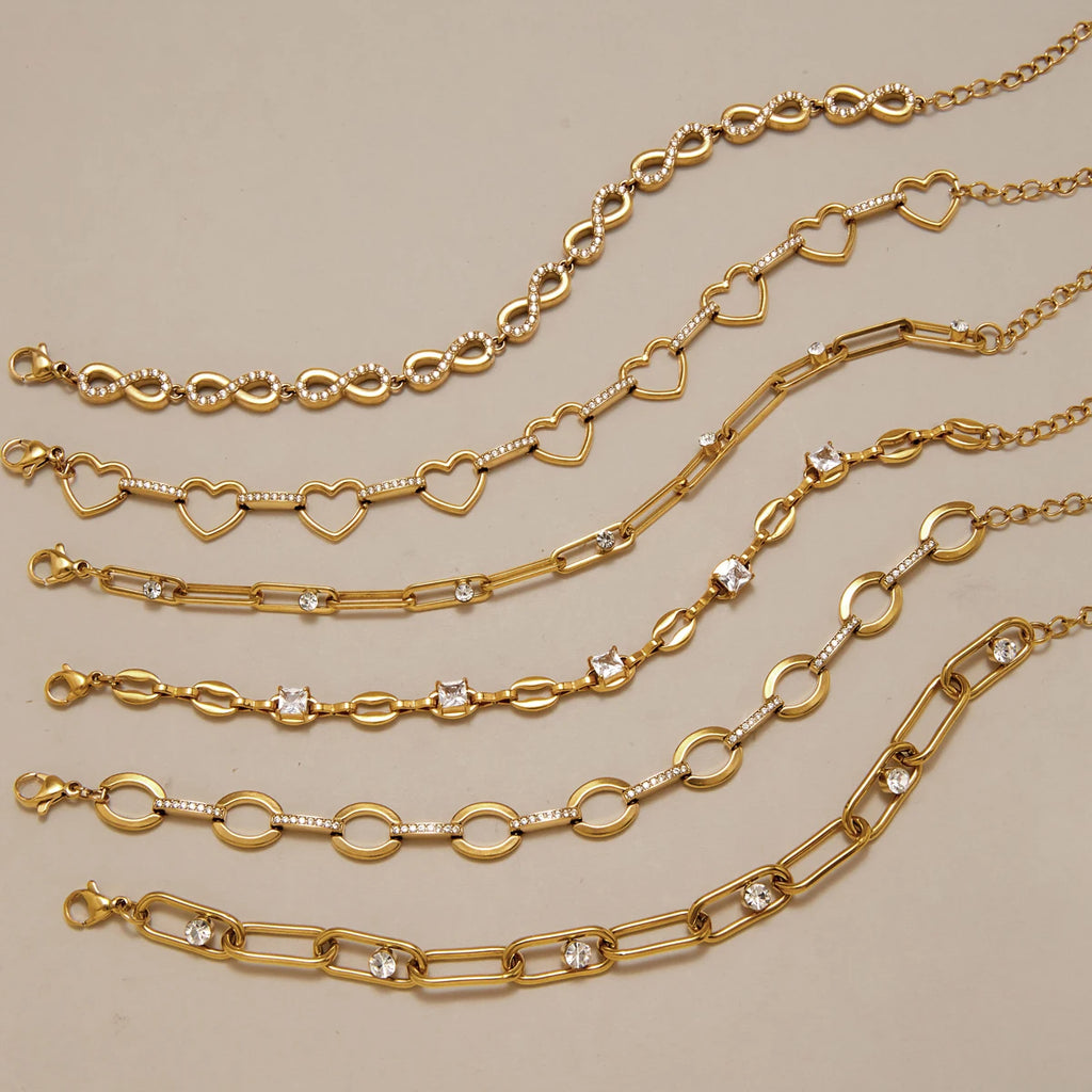 Kiak Classic Geometric Chain Bracelet 18K Gold PVD Plated Stainless Steel 316L