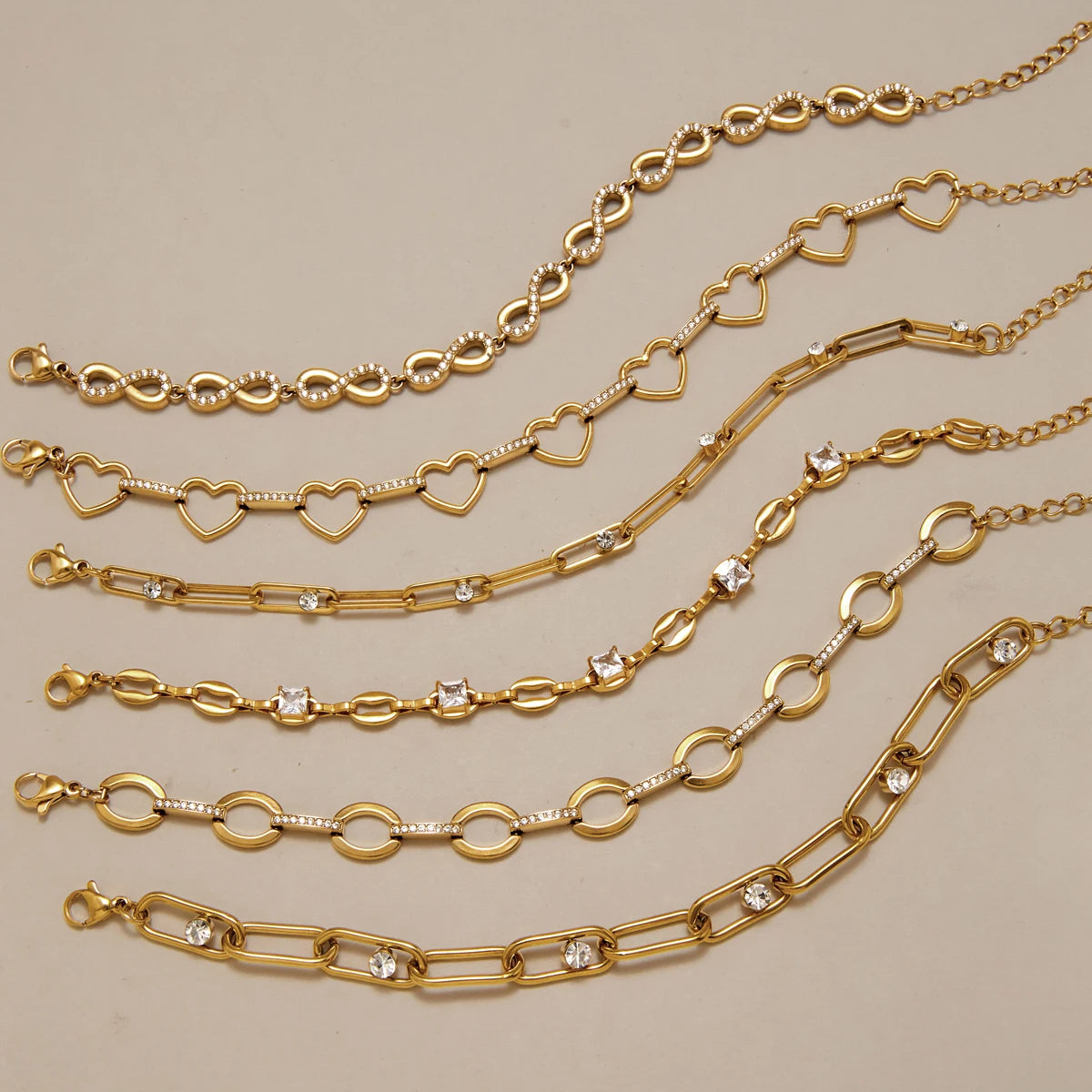 Kiak Classic Geometric Chain Bracelet 18K Gold PVD Plated Stainless Steel 316L
