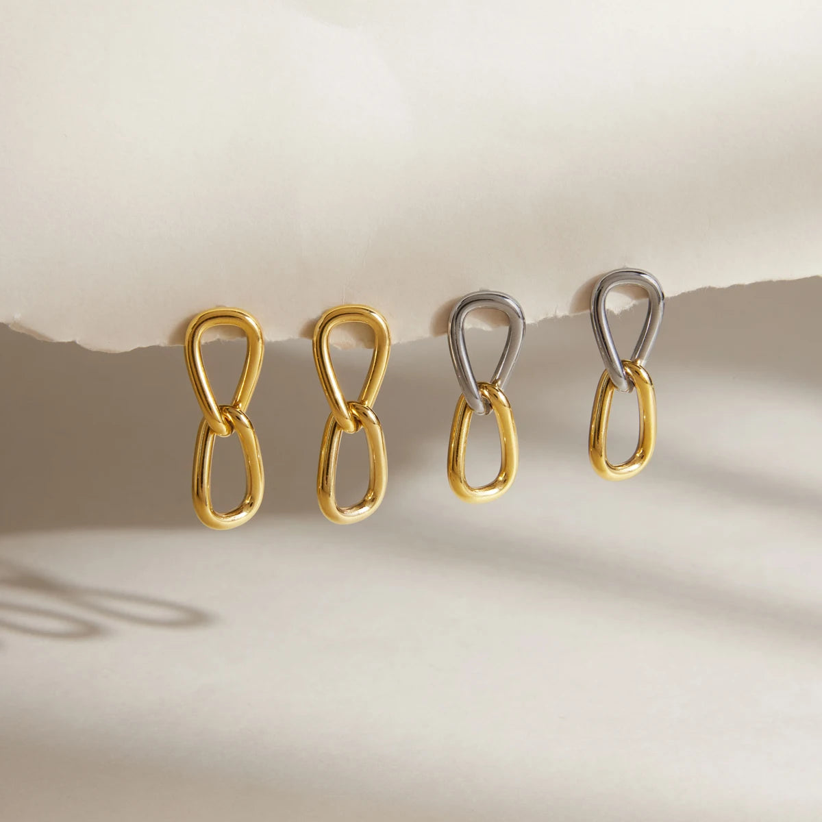 KIKA Classic Geometric Drop Earrings PVD Plated Stainless Steel 316L
