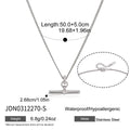 KIKA Classic Crystal T Bar Pendant Necklace 18K Gold PVD Plated Stainless Steel 316L