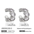KIKA Water Drop Zircon Non-piercing Ear Clips PVD Plated Stainless Steel 316L