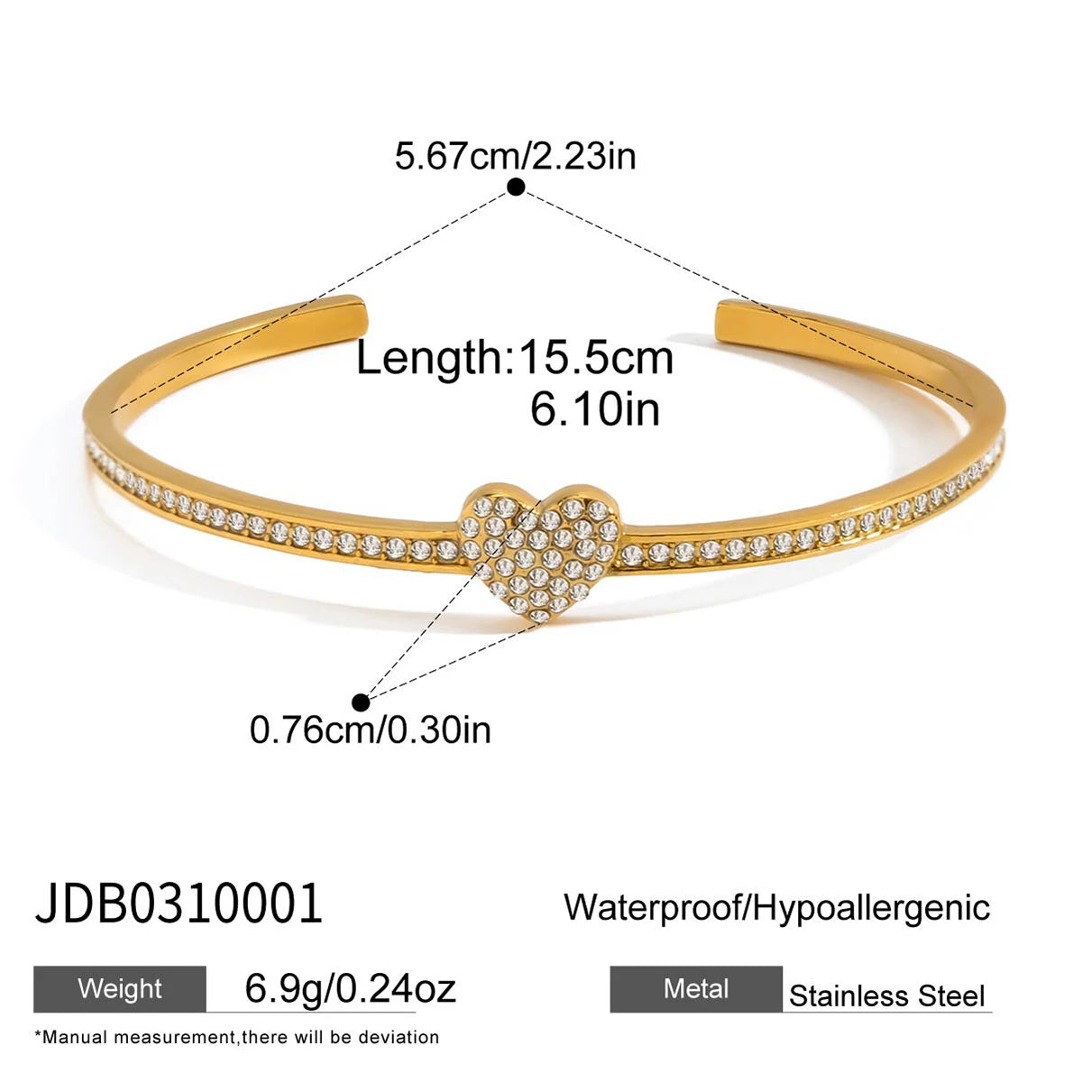 Classic Rhinestone Opening Bracelet