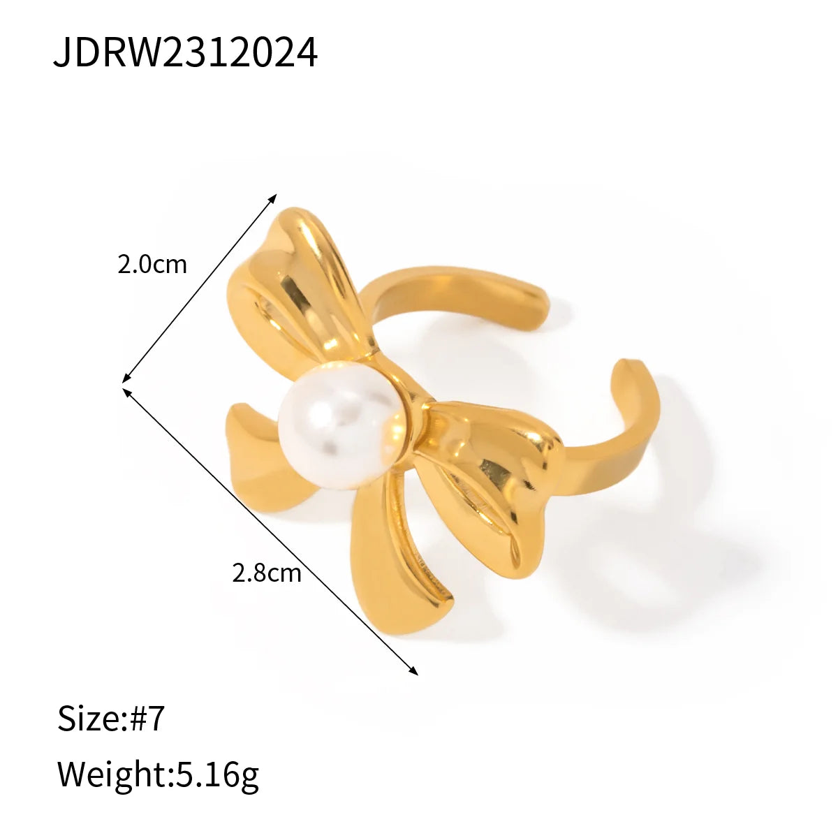 Kika Fashion Gold Color And Silver Color Flower Pearl Ring