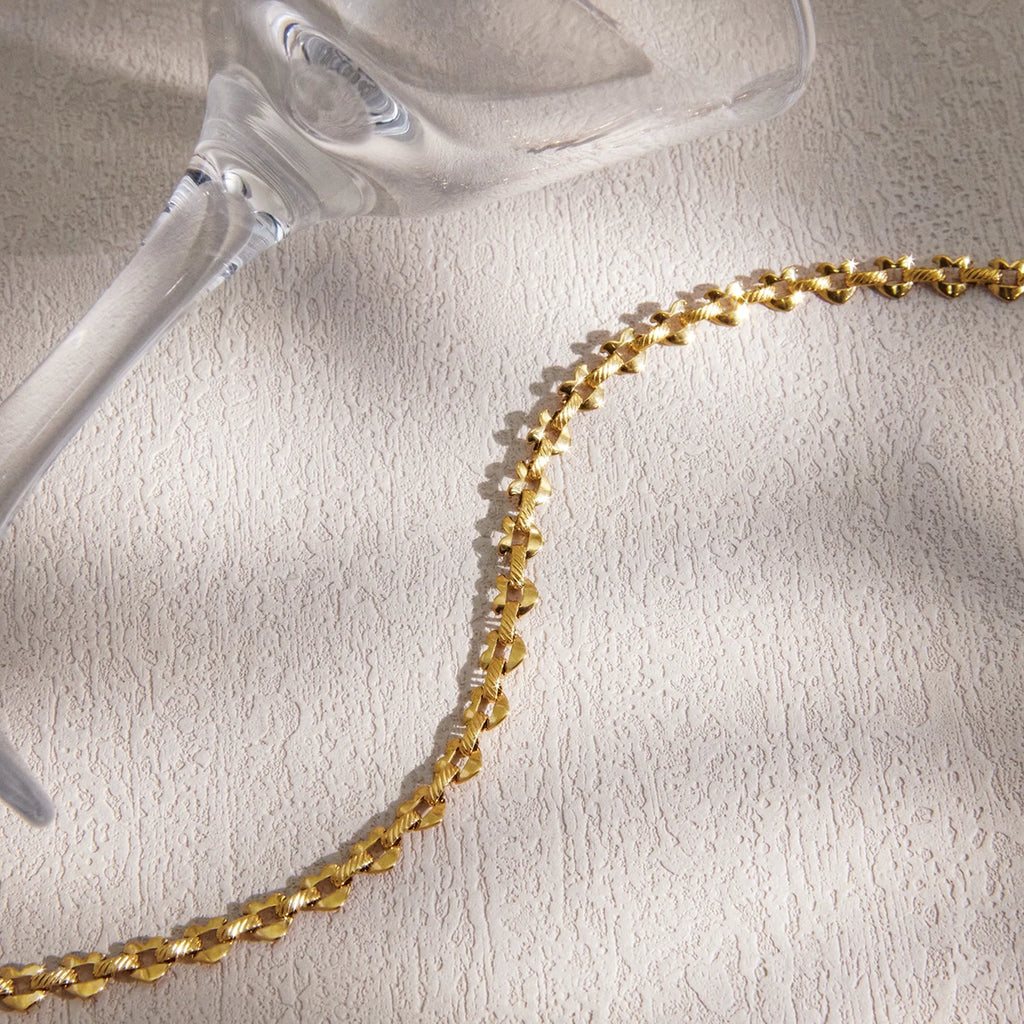 Kika Classic Gold Color Hollow Heart Necklace