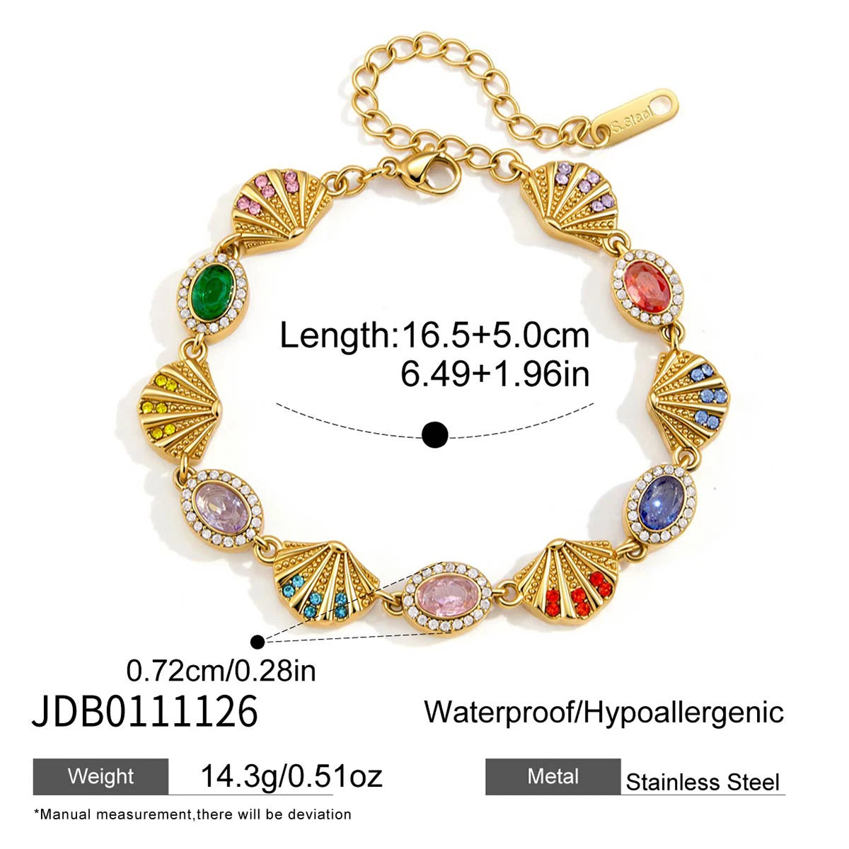 Kika Delicate Colorful Shell Conch Starfish Bracelet