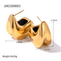 Stainless Steel Texture Ear Studs Irregular Earrings