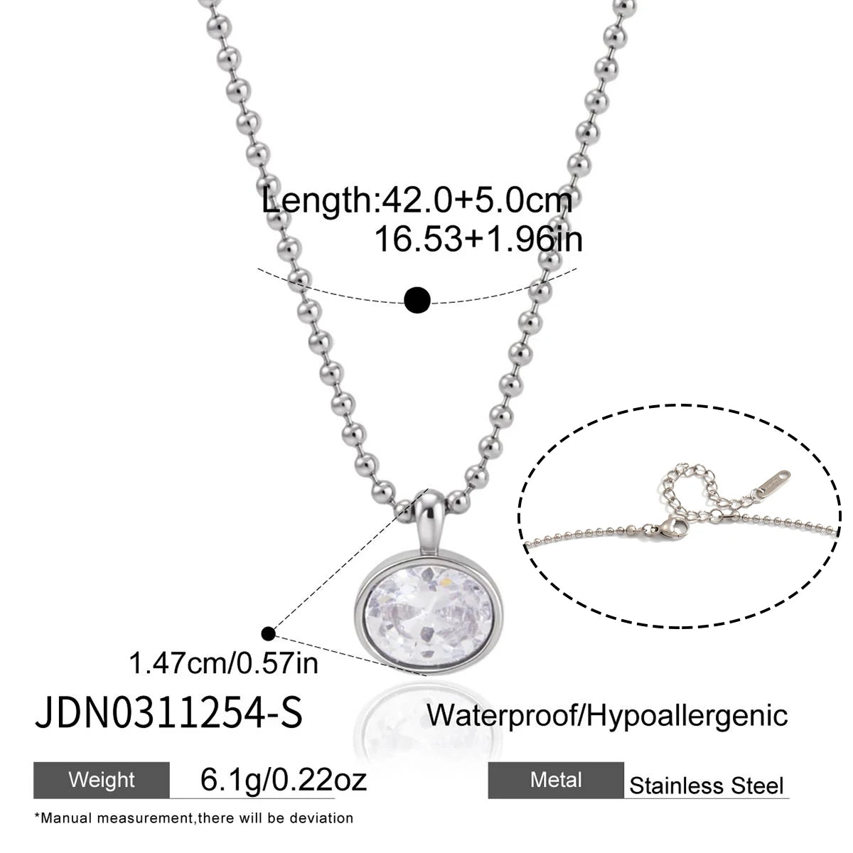 Kika Classic Geometric Zircon Pendant Necklace