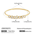 Kika Delicate Geometric Cubic Zirconia Bangle 18K Gold PVD Plated Stainless Steel 316L