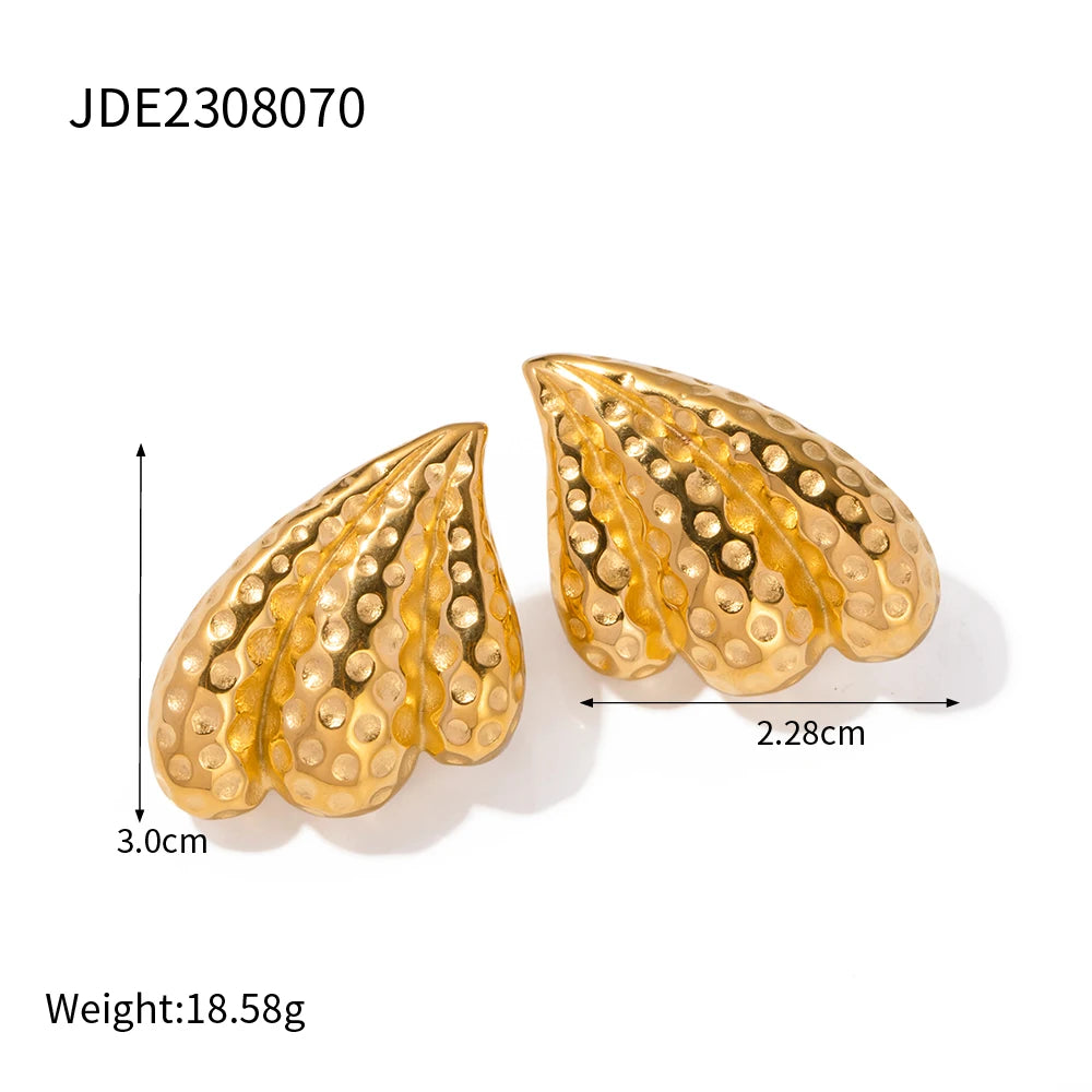 Stainless Steel Texture Ear Studs Irregular Earrings