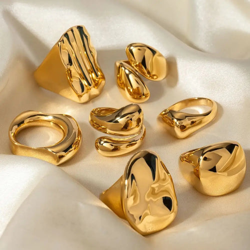 Kika Chic Unique Stainless Steel Unusual Ring Water Resistant 18K PVD Plated