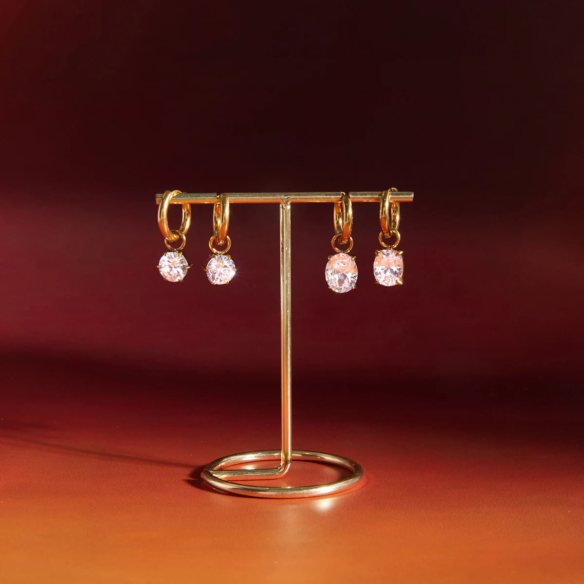Shiny Cubic Zirconia Drop Earrings
