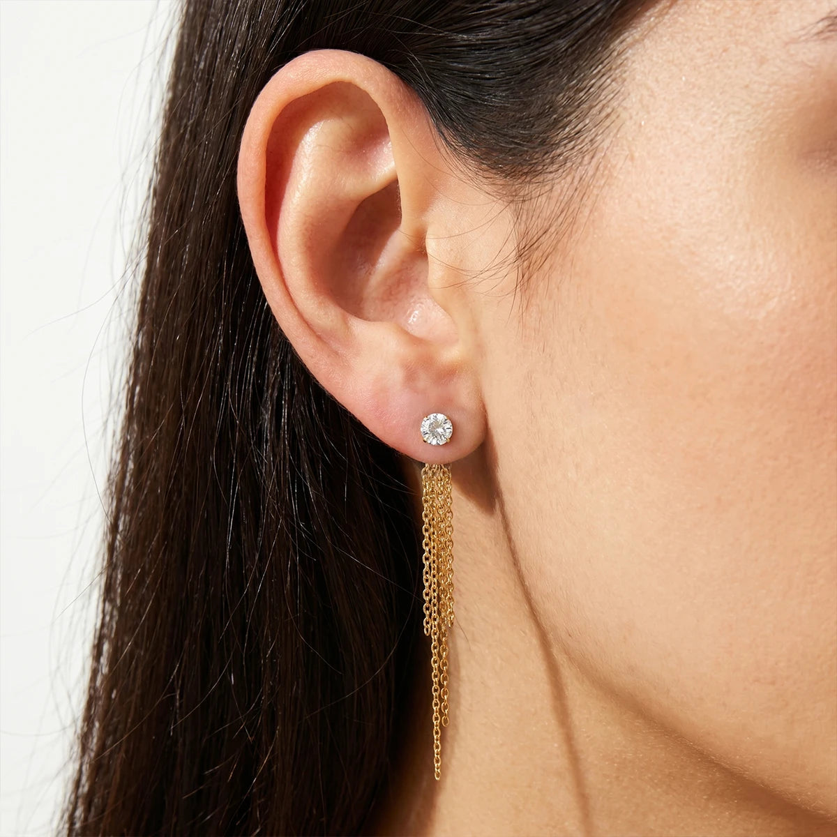 Kika  Delicate Round Zircon Stud Earrings