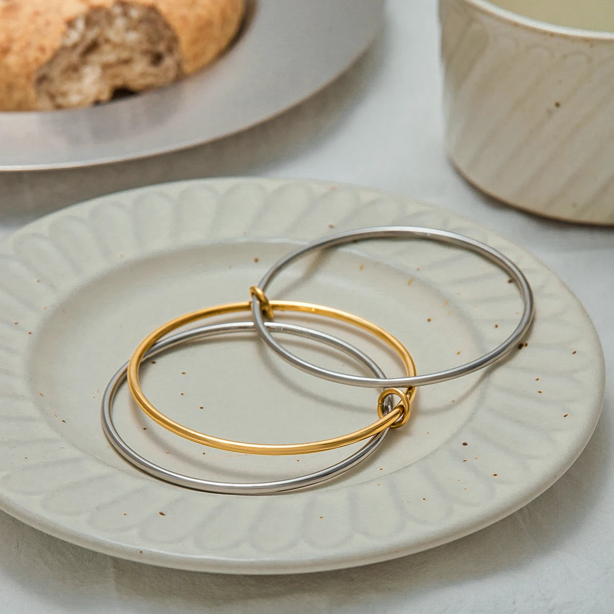 KIKA Minimalist Two Tone Stainless Steel Bracelet