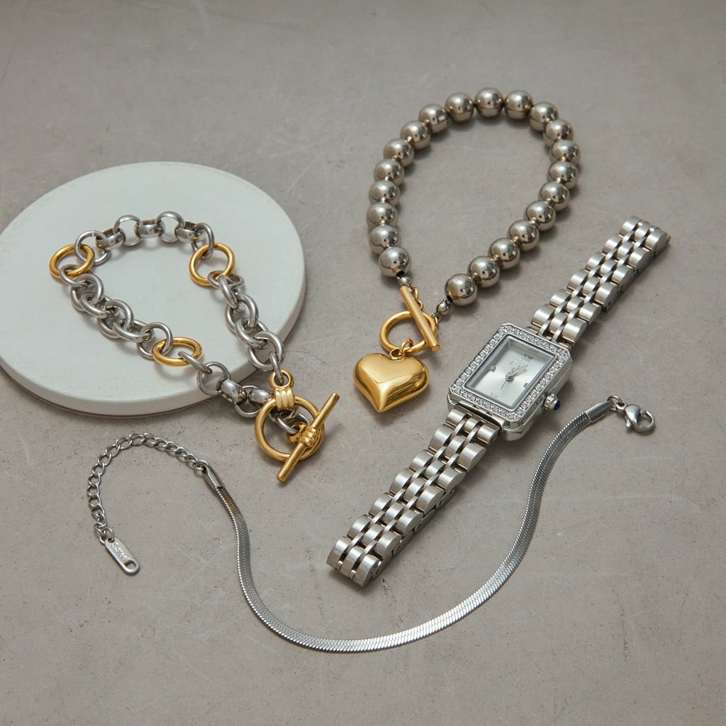 KIKA Stainless Steel 316L PVD Plated Snake Chain Bracelet