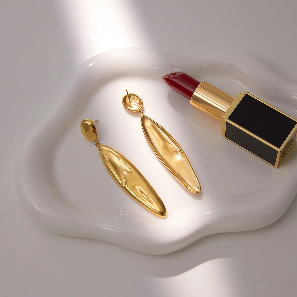 Hammer Shaped Droplet Irregular Geometric Earring