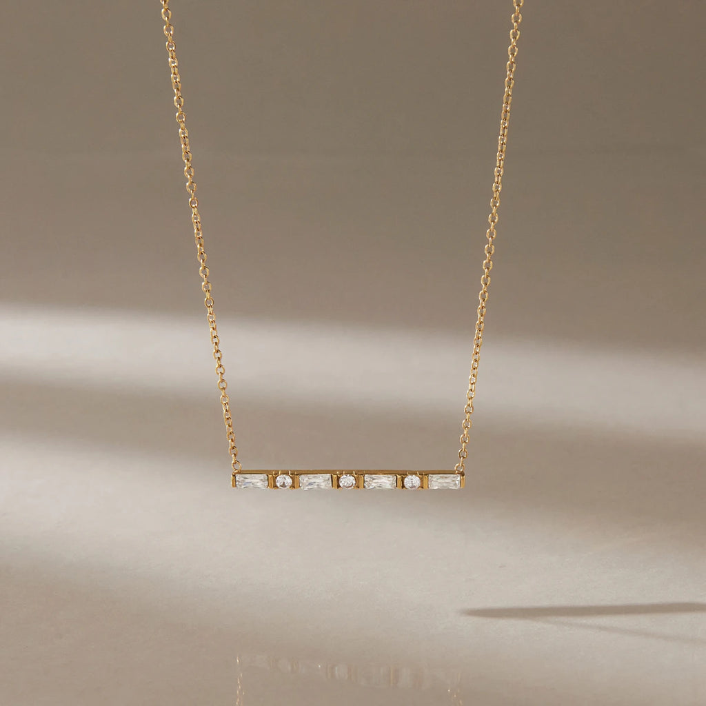 KIKA Minimalist Zircon Pendant Necklace PVD Plated Stainless Steel 316L