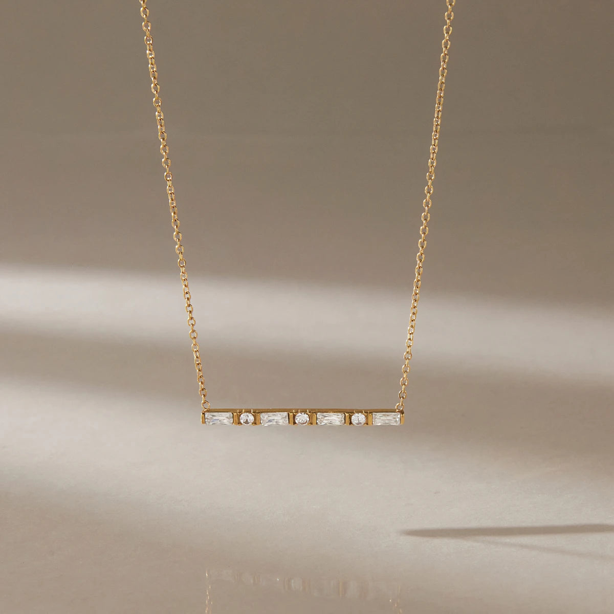 KIKA Minimalist Zircon Pendant Necklace PVD Plated Stainless Steel 316L