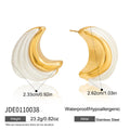 Kika White Resin Moon-Shaped Imitation Pearl Stud Earrings