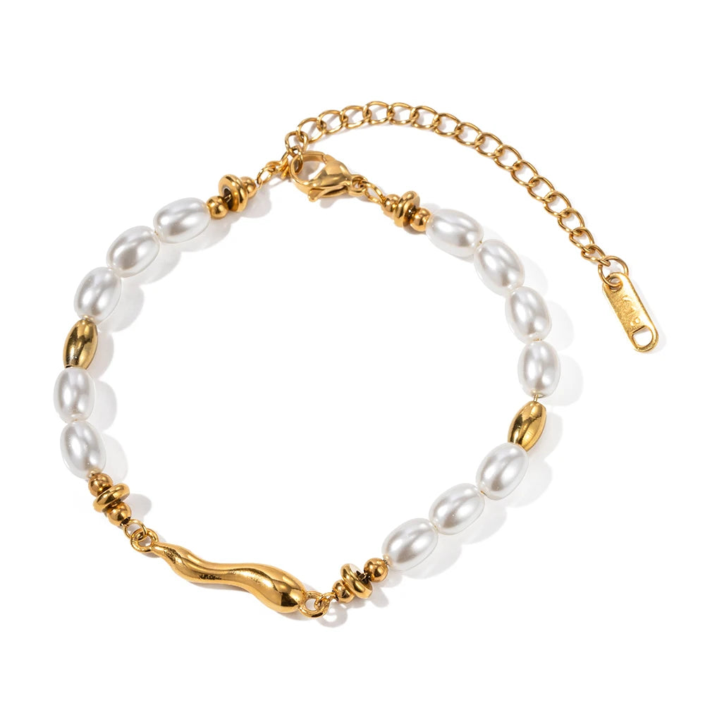 Kika Stainless Steel Bead Chain Bangle Bracelet Waterproof