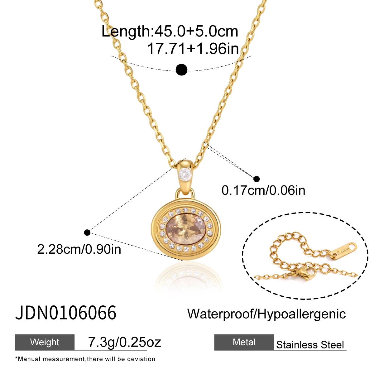 KIKA Multicolor Geometric Glass Pendant Necklace For Women 18K Gold PVD Plated Stainless Steel 316L Necklace Fashion Jewelry Gift