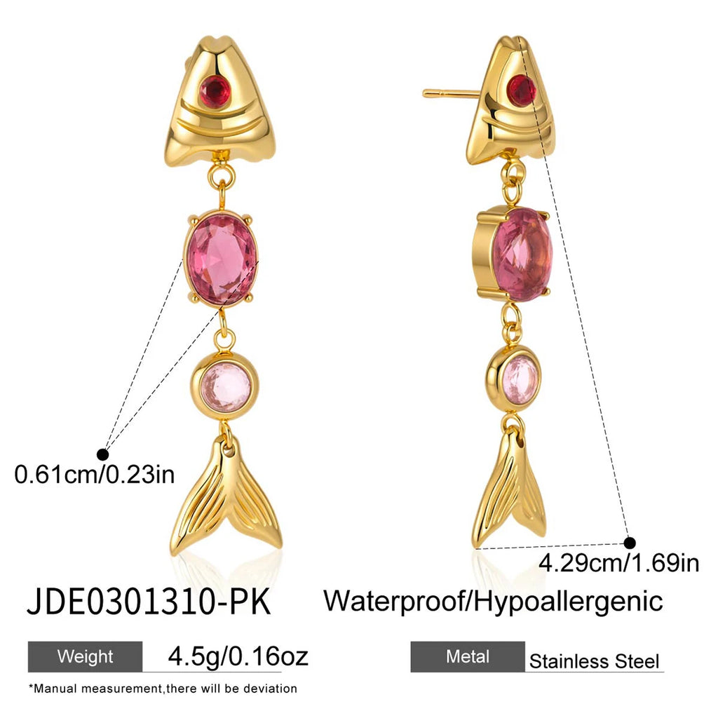 Kika Delicate White Zircon Fish Bone Pendant Necklace