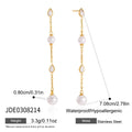 KIKA Water Drop Zircon Imitation Pearl Earrings For Women 18K Gold PVD Plated Stainless Steel Tassel Earrings Fashion Jewelry