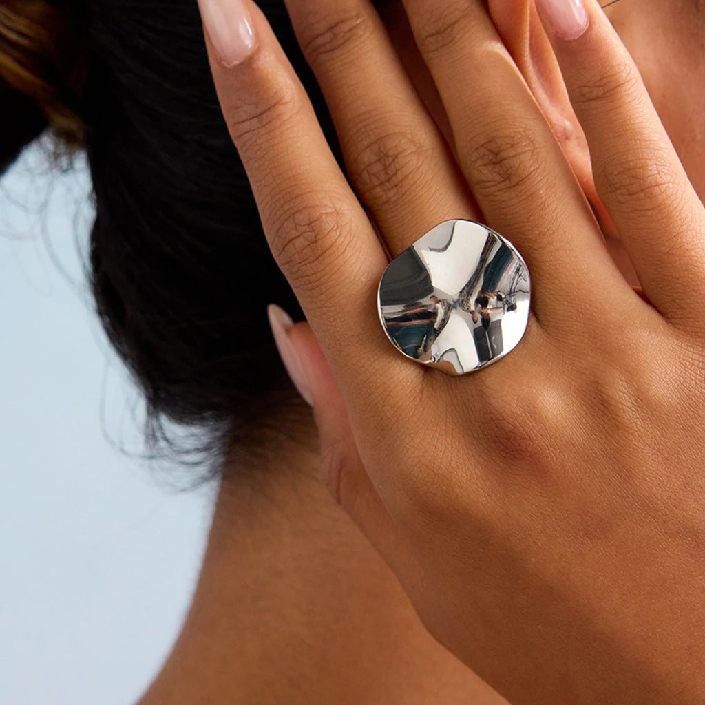 KIKA Minimalist Circular Folded Ring PVD Plated Stainless Steel 316L