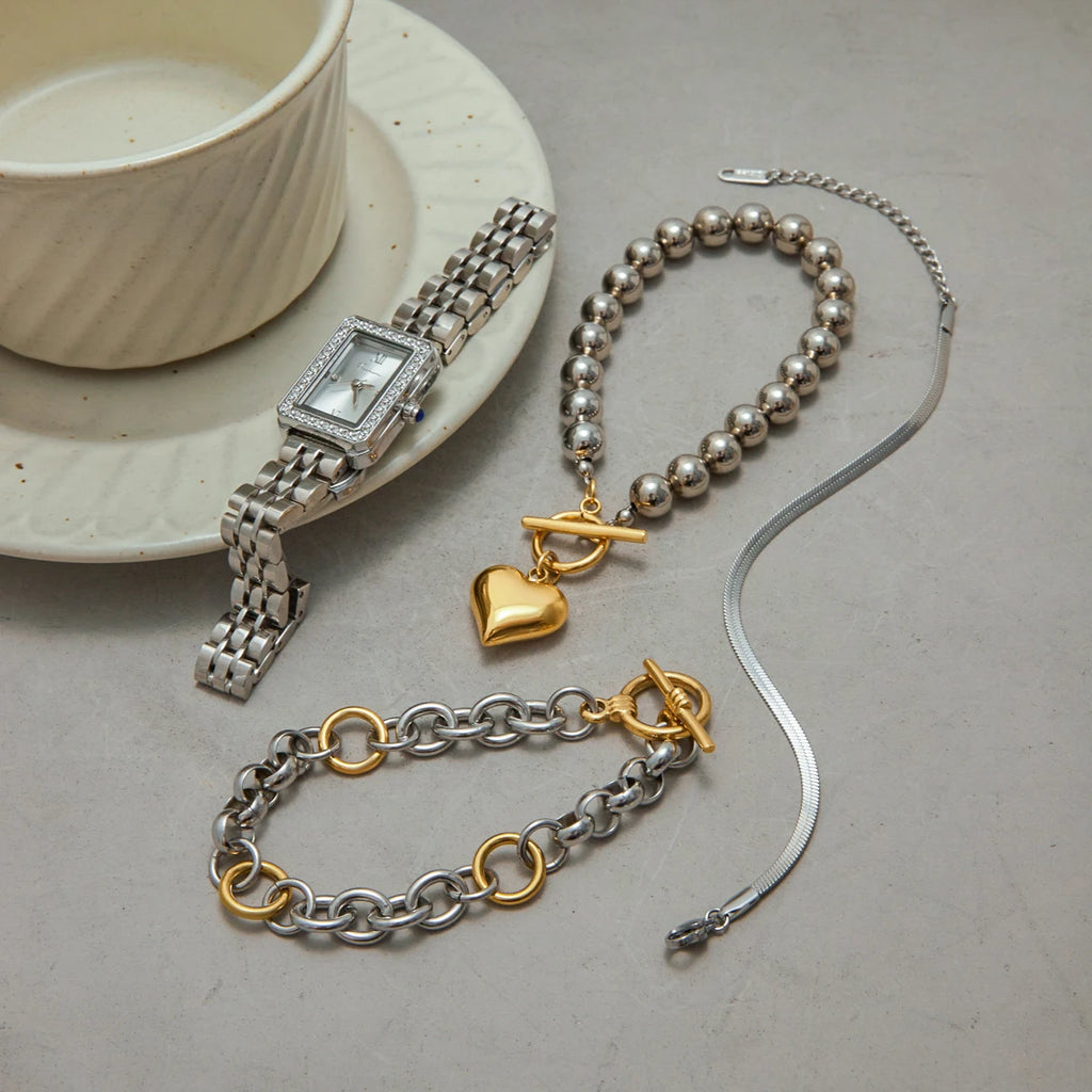 KIKA Stainless Steel 316L PVD Plated Snake Chain Bracelet