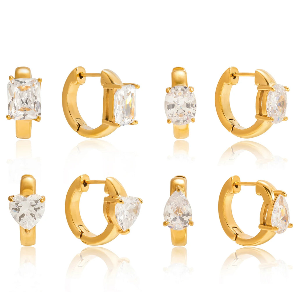 Kika Minimalist Classic  Inlay Droplet Shaped Zircon Ear Clip