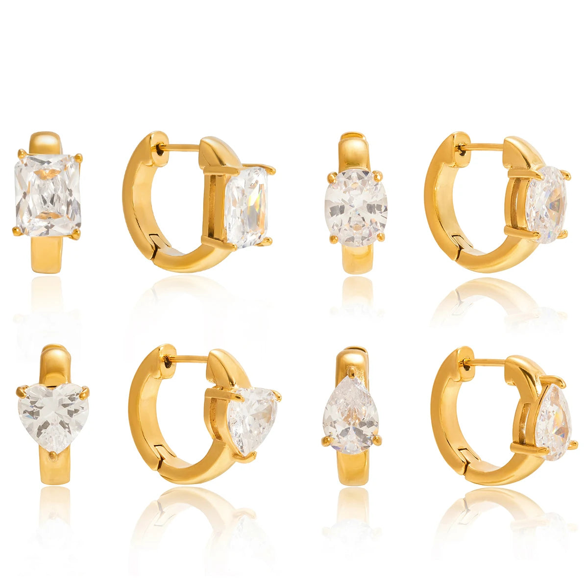 Kika Minimalist Classic  Inlay Droplet Shaped Zircon Ear Clip