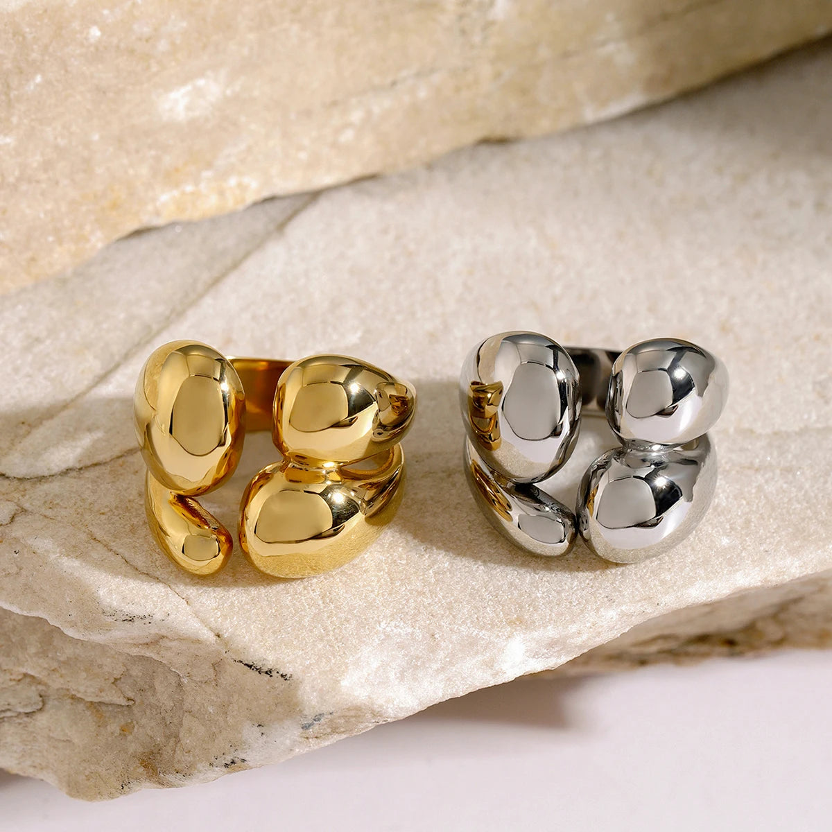 Kika Metallic Stainless Steel Minimalism Fashion Chic Ring
