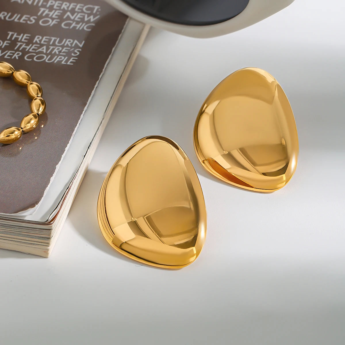 Minimalist Smooth Geometry Earrings