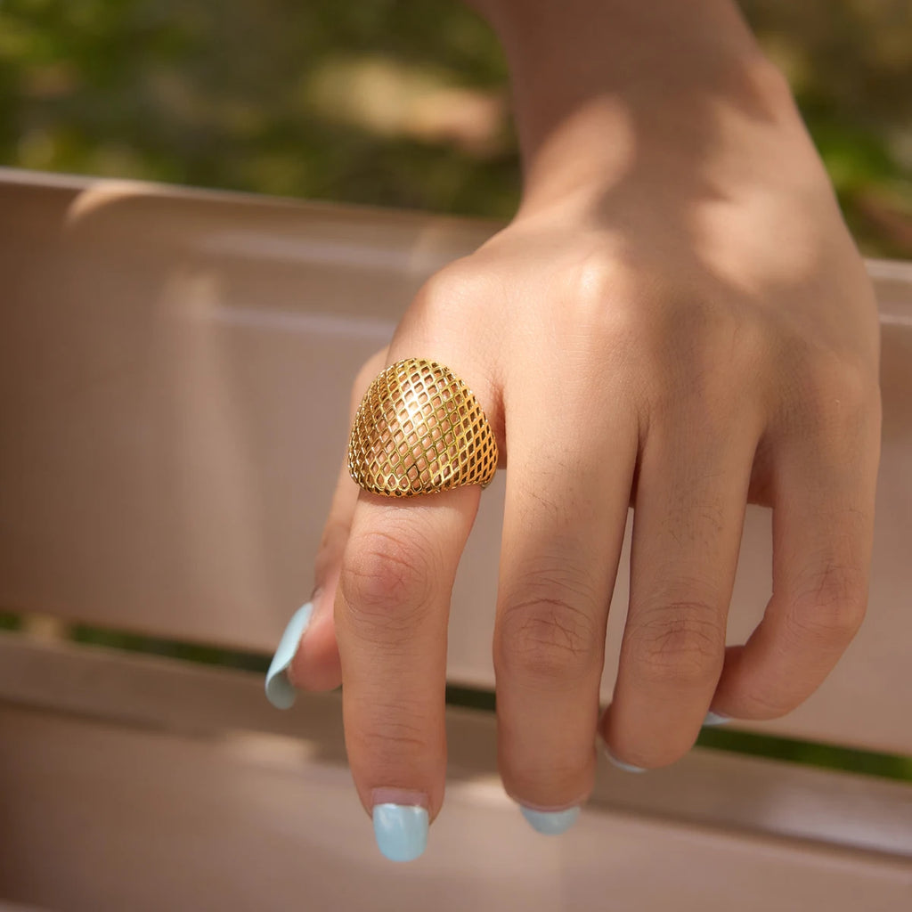 KIKA Minimalist Ring for Women PVD Plated Stainless Steel 316L Hypoallergenic Waterproof