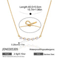 KIKA Water Drop Zircon Smile Shape Pendant Necklace  18K Gold Plated Stainless Steel 316L