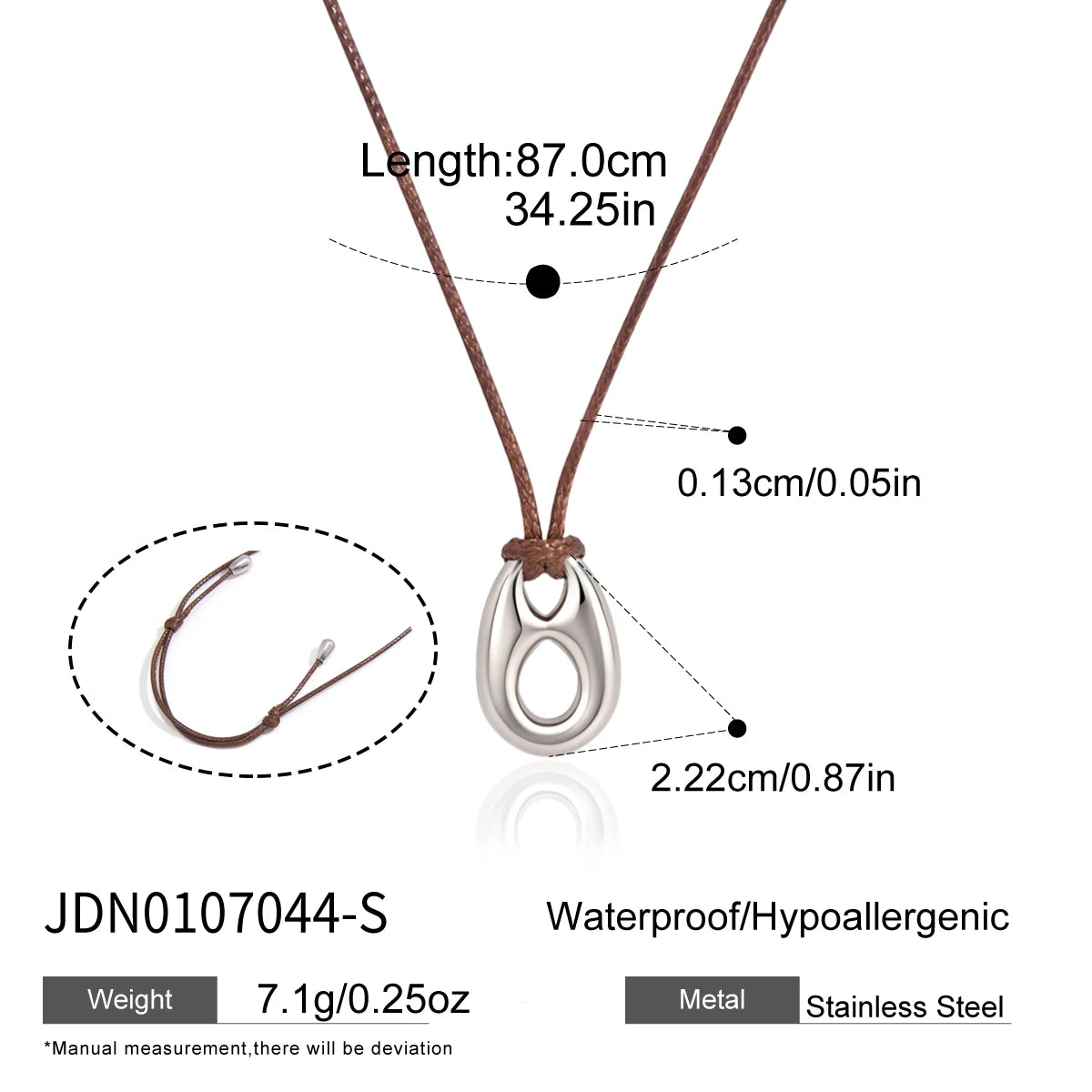 KIKA Classic Water Drop Pendant Necklace For Women Minimalist Long Rope Stainless Steel Chain Necklace Fashion Jewelry Gift