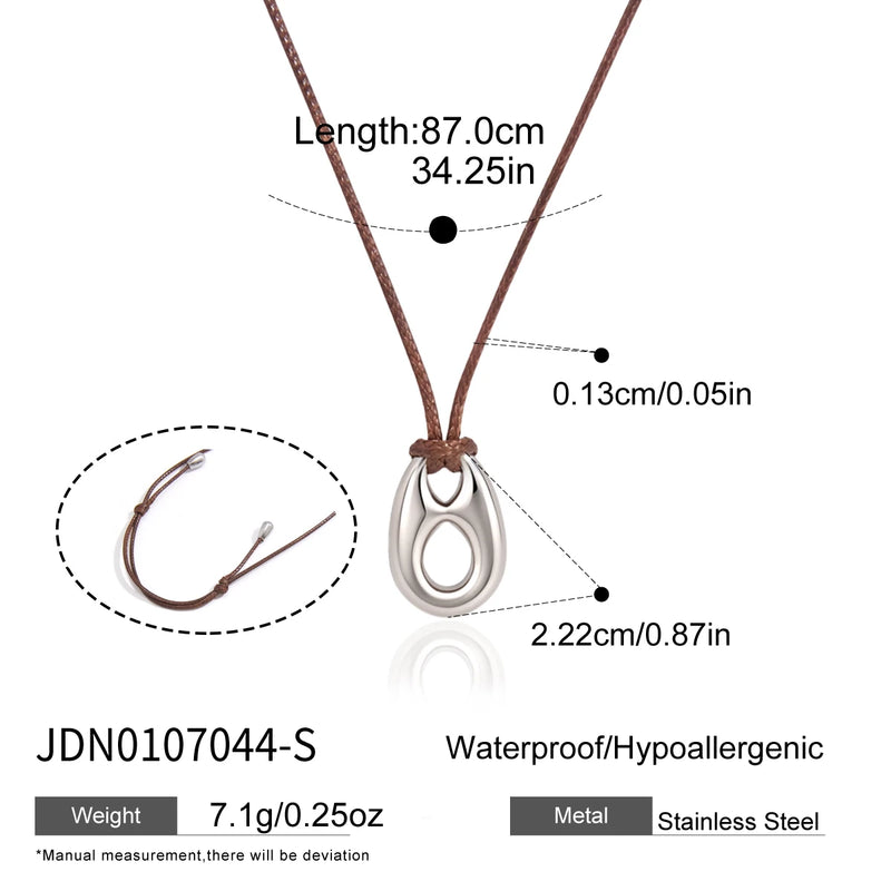 KIKA Classic Water Drop Pendant Necklace For Women Minimalist Long Rope Stainless Steel Chain Necklace Fashion Jewelry Gift
