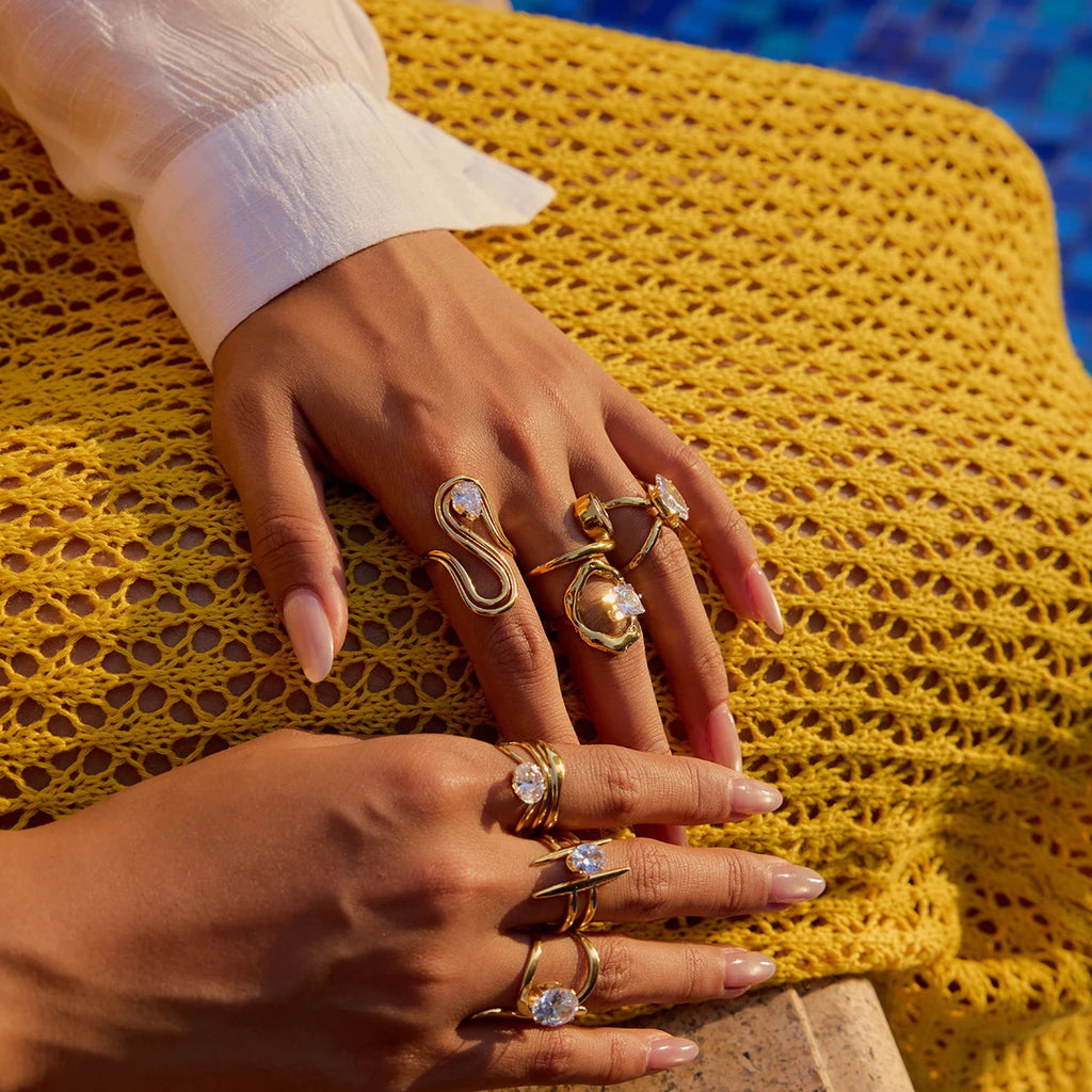 Kika Minimalist Geometric Stackable Ringsw Rings