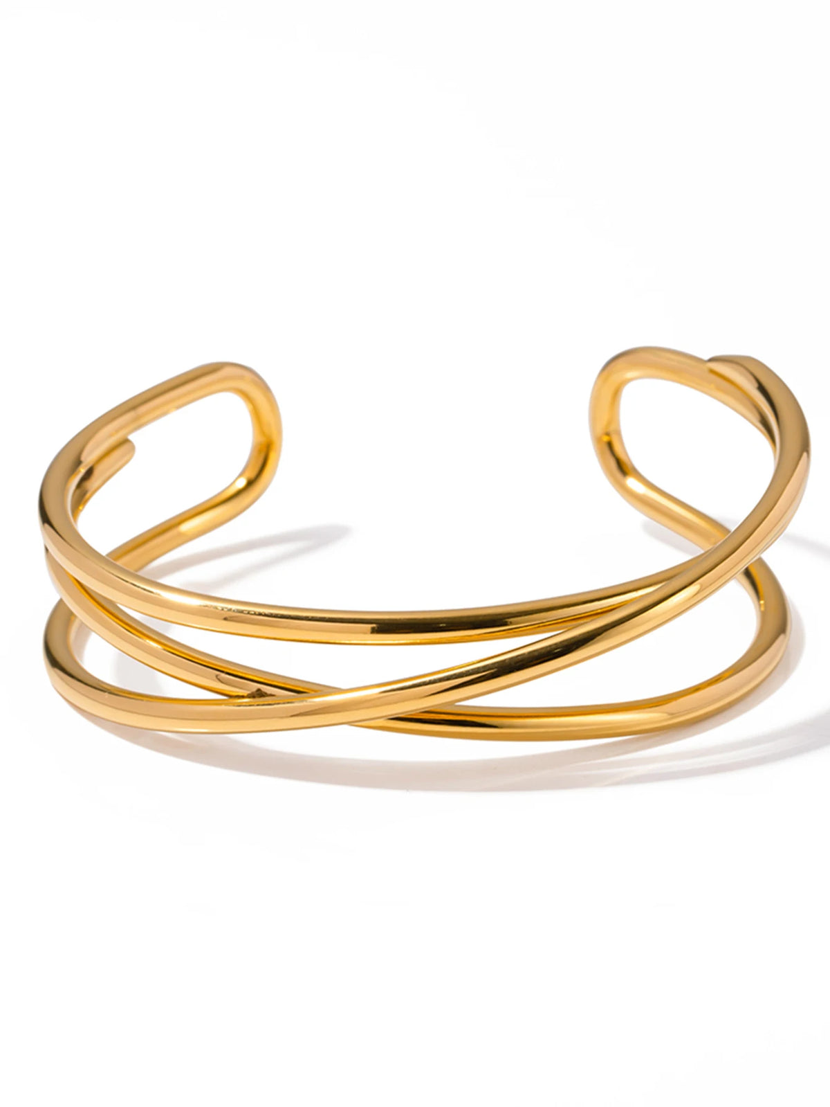 Kika Minimalist Stainless Steel Line Hollow Bracelets