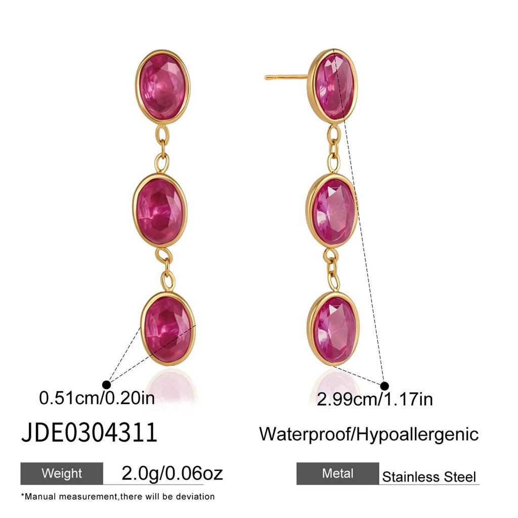 Kika Elegant Multicolor Geometric Zircon Drop Earrings