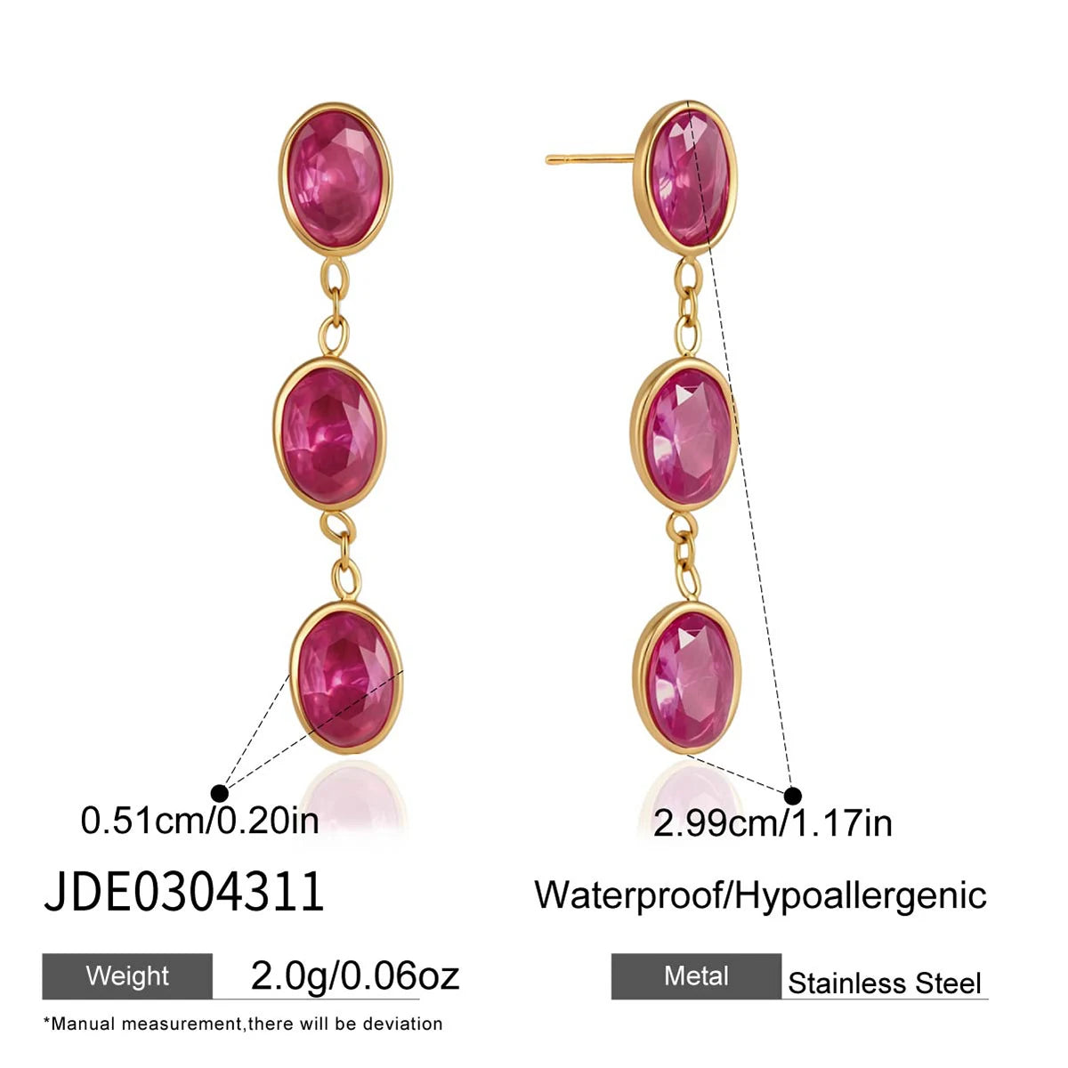 Kika Elegant Multicolor Geometric Zircon Drop Earrings
