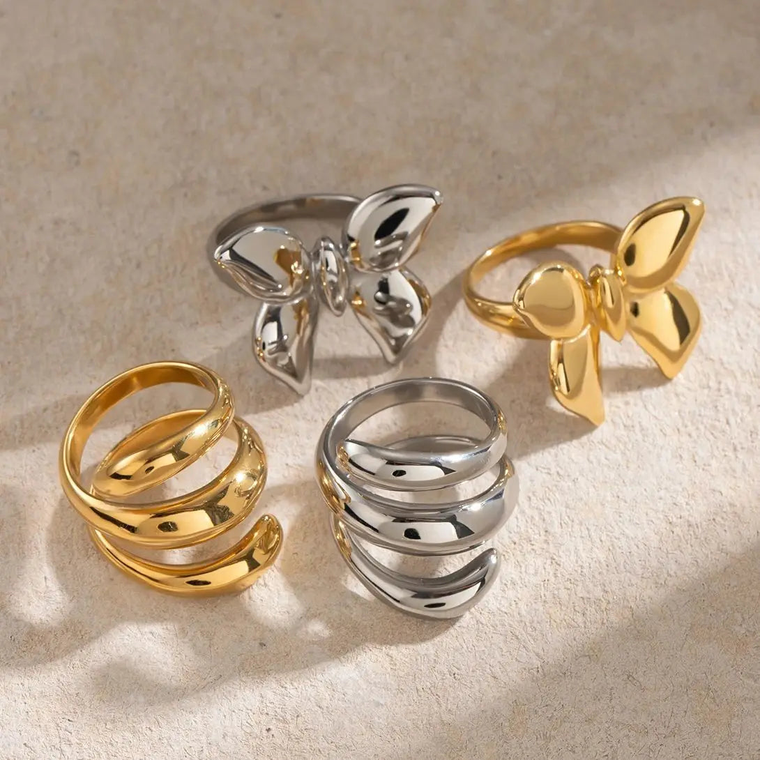 Kika Vintage Open Rings For Women Men Punk Fashion New Gold Silver Color Geometric Knuckle Ring Sets Jewelry Accessories