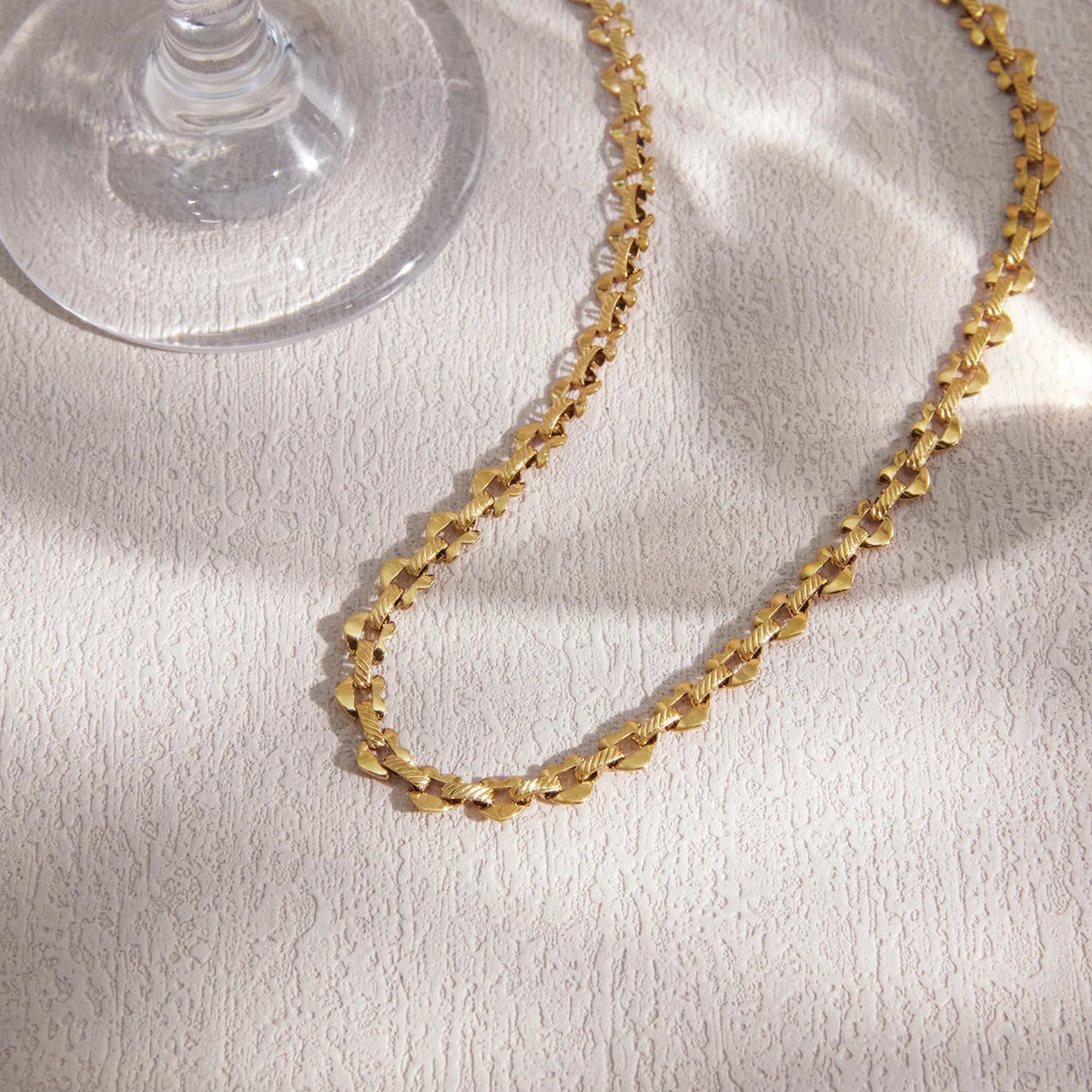 Kika Classic Gold Color Hollow Heart Necklace