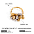 Kika Fashion Little Steel Ball Ring Stainless Steel 18K Gold Plated Stackable Women's Jewelry Gift for Her
