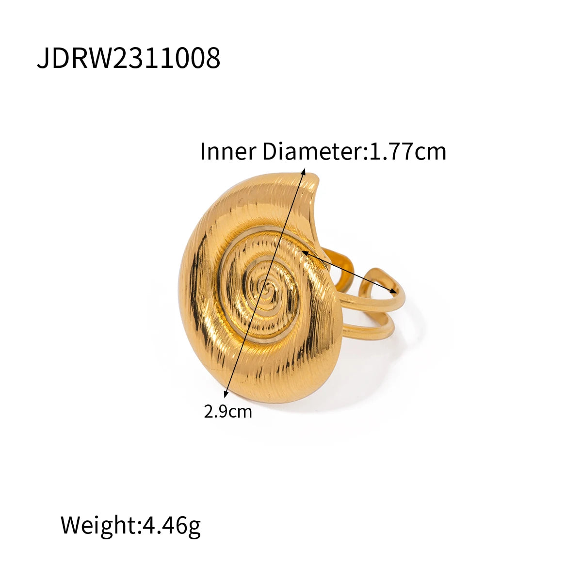 Uworld Conch Stainless Steel Thread Earrings 18K Gold-Plated Waterproof Ring Exquisite Fashion Beach Holiday Jewelry Gift
