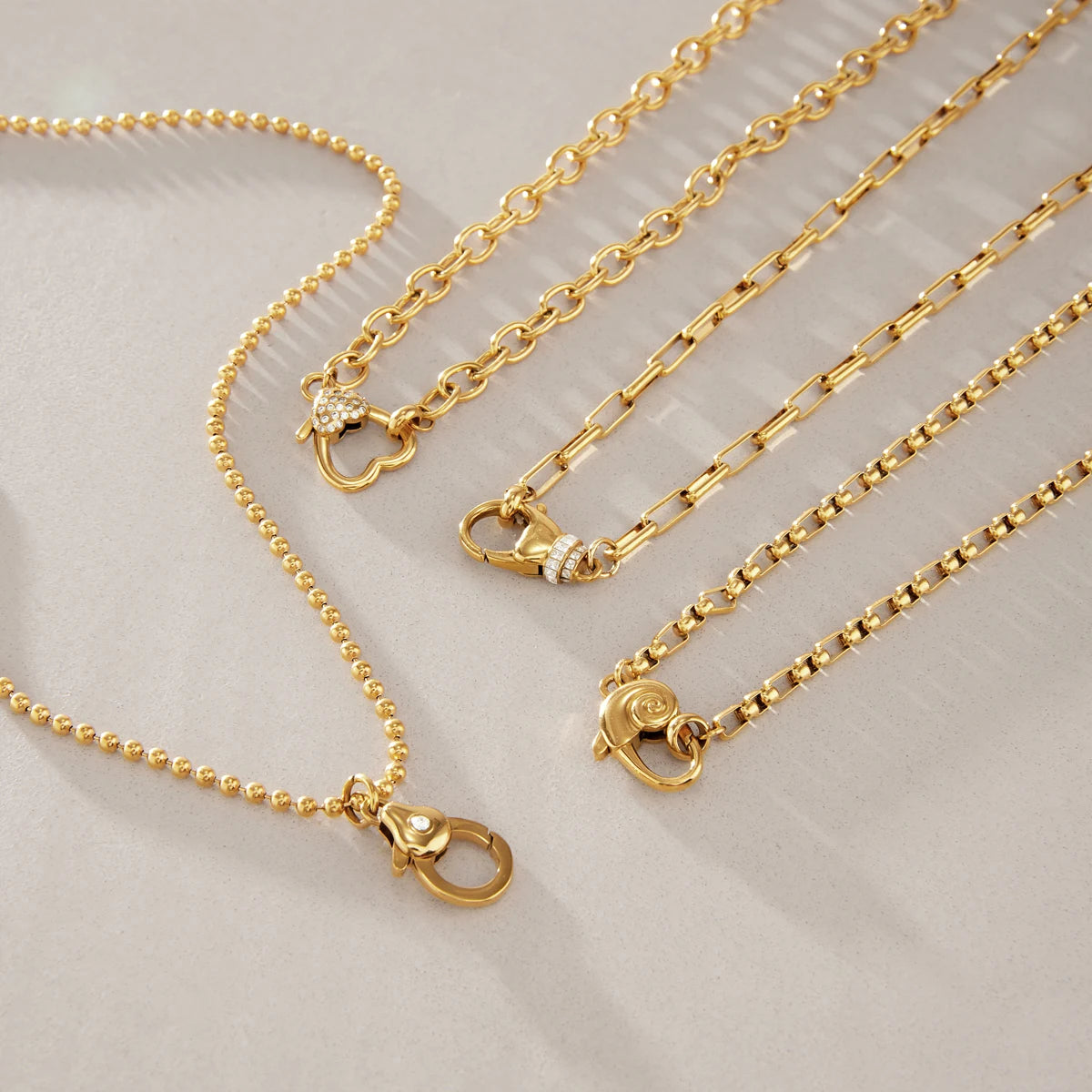 KIKA Geometric Lobster Clasp Pendant Necklace  18K Gold PVD Plated Stainless Steel 316L DIY